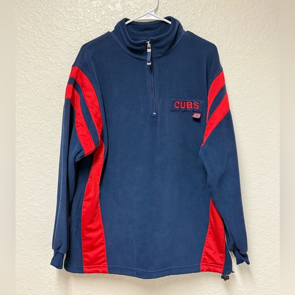 Lee Other - Chicago Cubs Navy and Red Men's Fleece Pullover Size